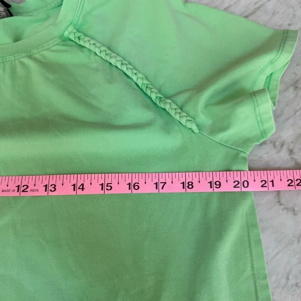 DG2 by Diane Gilman Snow Wash green lime Cotton Jersey Knit Tee size M NWT - Picture 8 of 9